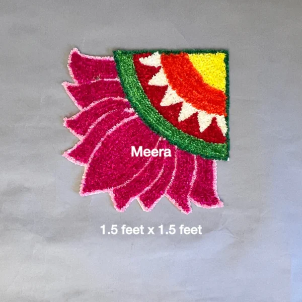Lotus Corner Rangoli Mat