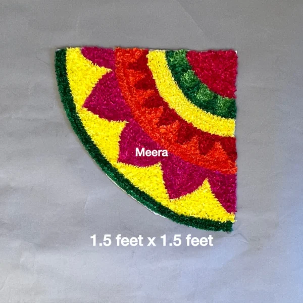Leaf Design Corner Rangoli Mat