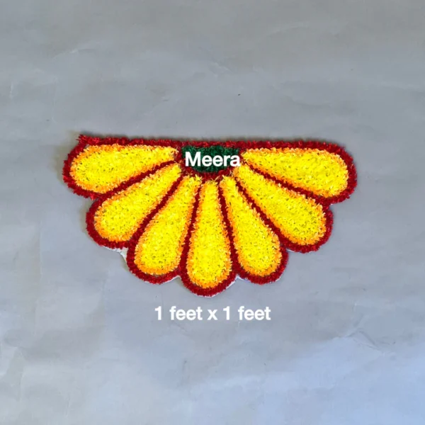Zendu Flower Corner Rangoli Mat